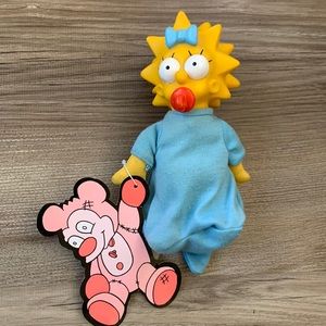 Vintage Maggie Doll The Simpsons 1990 Burger King Toy Matt Groening TV Cartoon